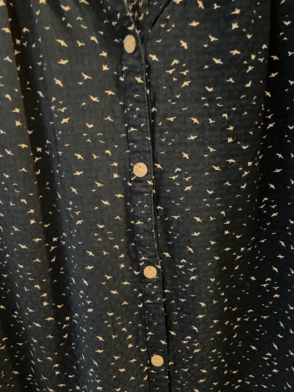 Universal Thread Navy/White Tiny Bird Print Short Sleeved Blouse, size XXL, NWOT - Picture 8 of 12